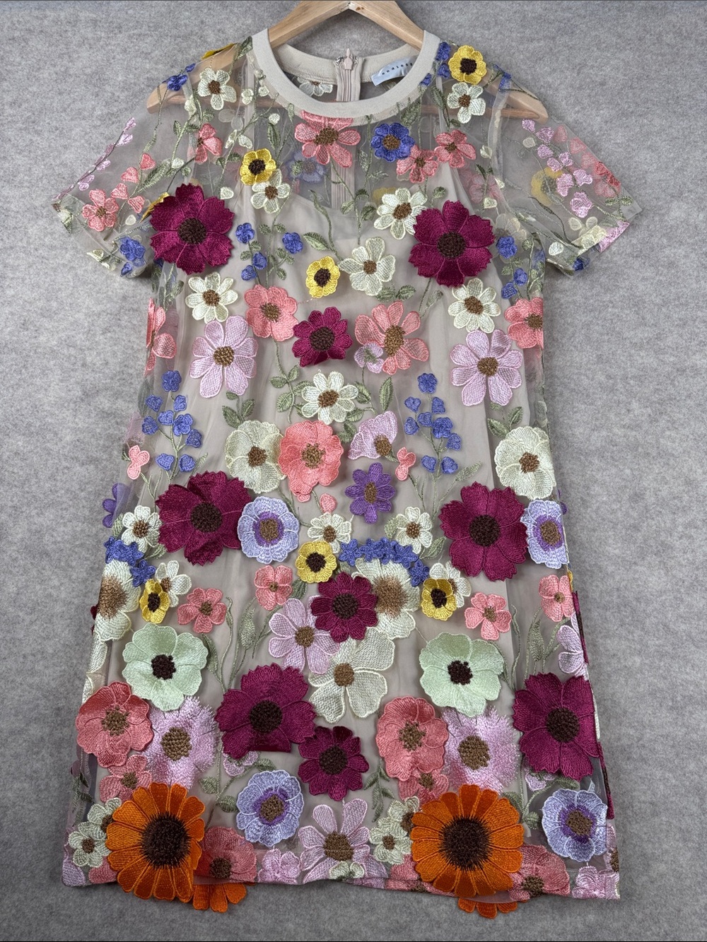 Endless Rose Floral Embroidered Mesh Dress - Multi